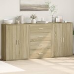 vidaXL Buffets 3 Pièces chêne sonoma 60x31x84 cm bois d'ingénierie