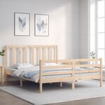 vidaXL Cadre de lit avec tête de lit 160x200 cm bois massif