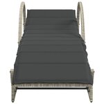 vidaXL Chaises longues lot de 2 avec table gris clair résine tressée