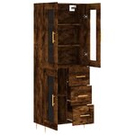 vidaXL Buffet haut Chêne fumé 69 5x34x180 cm Bois d'ingénierie