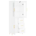 vidaXL Buffet haut Blanc 69 5x34x180 cm Bois d'ingénierie