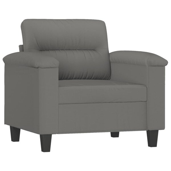 vidaXL Fauteuil gris foncé 60 cm tissu microfibre