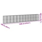 vidaXL Panier gabion avec couvercle 1200x100x200 cm fer galvanisé