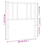 vidaXL Tête de lit métal noir 100 cm