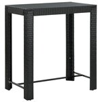 vidaXL Ensemble de bar de jardin 7 Pièces avec coussins noir poly rotin