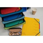 Trieur Agrafé Avec Élastiques 7 Compartiments - Jaune - X 12 - Exacompta