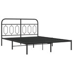 vidaXL Cadre de lit métal avec tête de lit noir 140x200 cm