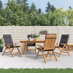 vidaXL Chaises de jardin inclinables 4Pièces et coussins bois massif teck