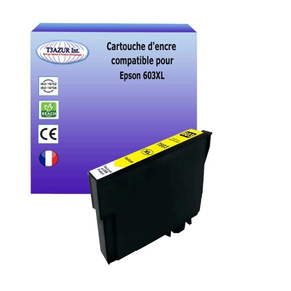 Cartouche compatible avec  epson 603 xl jaune pour epson workforce wf-2820dwf wf-2830dwf wf-2840dwf