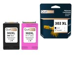 Qualitoner - 2 cartouche compatible pour hp 302xl + 302clxl 302 xl + 302cl xl noir + couleur ()