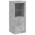 vidaXL Buffets avec lumières LED 3 Pièces gris béton bois d'ingénierie
