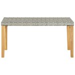 vidaXL Banc de jardin 120 cm Gris Résine tressée et bois d'acacia