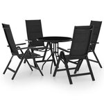 vidaXL Mobilier de bistro 5 Pièces Noir et anthracite