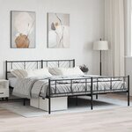 vidaXL Cadre de lit métal avec tête de lit/pied de lit noir 183x213 cm