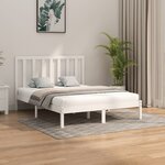 vidaXL Cadre de lit Blanc Bois massif 160x200 cm