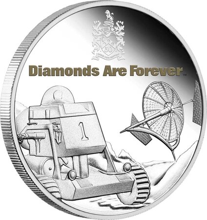 Pièce de monnaie en Argent 1 Dollar g 31.1 (1 oz) Millésime 2021 James Bond 007 DIAMONDS ARE FOREVER
