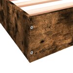 vidaXL Cadre de lit chêne fumé 140x200 cm bois d'ingénierie