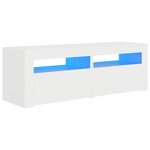 vidaXL Meuble TV avec lumières LED blanc 120x35x40 cm