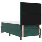 vidaXL Lit à ressorts avec Matelas & Banc Vert foncé 90x190 cm Velours