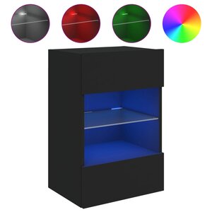 vidaXL Meuble TV mural avec lumières LED noir 40x30x60 5 cm