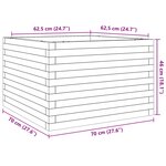 vidaXL Jardinière 70x70x46 cm bois de pin massif