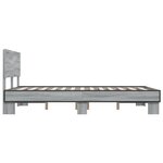 vidaXL Cadre de lit sonoma gris 120x200 cm bois d'ingénierie et métal