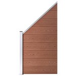 vidaXL Ensemble de clôture WPC 9 Carré + 1 Incliné 1657x186 cm Marron