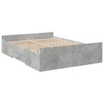 vidaXL Cadre de lit à tiroirs gris béton 135x190 cm bois d'ingénierie