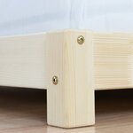 Lit double scandinave COMFY 160 x 200 blanc et naturel