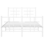 vidaXL Cadre de lit métal avec tête de lit/pied de lit blanc 120x200cm