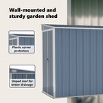 vidaXL Abri de jardin mural Gris 118x288x178 cm Acier galvanisé