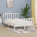 vidaXL Cadre de lit Blanc Bois massif 120x190 cm Petit double