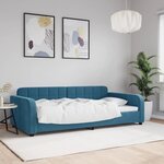 vidaXL Lit de repos bleu 100x200 cm velours