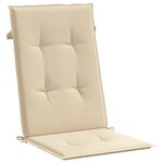 vidaXL Coussins de chaise de jardin dossier haut lot de 2 beige tissu