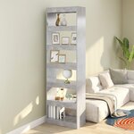 vidaXL Bibliothèque/Séparateur de pièce Gris béton 60x30x198 cm