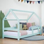 Lit cabane enfant TERY 80 x 180 bleu clair