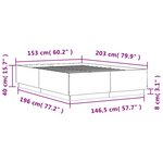 vidaXL Cadre de lit avec lumières LED gris béton 150x200 cm