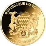 Pièce de monnaie en Or 3000 Francs g 0.031 (1/1000 oz) Millésime 2024 Gold Gift AFRICAN LION 1/1000