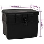 vidaXL Coffre-fort noir 44x37x34 cm