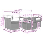 Canapés de Jardin vidaXL 7 pièces avec Coussins Gris Rattan