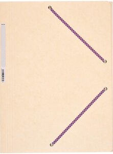 Chemise Carte Lustée 24 x 32 cm à rabats avec élastique et étiquette de dos Ivoire COUTAL