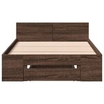 vidaXL Cadre de lit à tiroir chêne marron 90x190 cm bois d'ingénierie