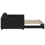 vidaXL Lit de jour avec lit gigogne noir 100x200 cm tissu