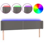 vidaXL Tête de lit à LED Gris 203x16x78/88 cm Similicuir