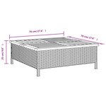 vidaXL Table de jardin beige 70x70x25 cm résine tressée et bois acacia