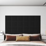 vidaXL Panneaux muraux 12 Pièces Noir 30x30 cm Tissu 1 08 m²