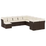 vidaXL Salon de jardin et coussins 11 Pièces marron résine tressée