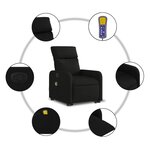 vidaXL Fauteuil de massage inclinable Noir Tissu