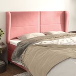 vidaXL Tête de lit avec oreilles Rose 163x23x118/128 cm Velours
