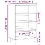 vidaXL Buffet haut gris béton 57x35x90 cm bois d'ingénierie